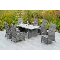 MERXX Gartenmöbelset »Bologna«, 7-tlg., Aluminium/Kunststoffgeflecht, pulverbeschichtet – grau Rabatt: 18 % MERXX Gartenmöbelset »Bologna«, 7-tlg., Aluminium/Kunststoffgeflecht, pulverbeschichtet – grau Rabatt: 18 %