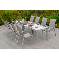 MERXX Gartenmöbelset »Amalfi«, 9-tlg., stapelbar/verlängerbar, Aluminium/Textil – braun MERXX Gartenmöbelset »Amalfi«, 9-tlg., stapelbar/verlängerbar, Aluminium/Textil – braun