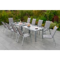 MERXX Gartenmöbelset »Amalfi«, 11-tlg., stapelbar/verlängerbar, Aluminum/Textil – braun MERXX Gartenmöbelset »Amalfi«, 11-tlg., stapelbar/verlängerbar, Aluminum/Textil – braun
