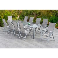 MERXX Gartenmöbelset »Carrara«, 11-tlg., klappbar, Aluminium/Textil – braun MERXX Gartenmöbelset »Carrara«, 11-tlg., klappbar, Aluminium/Textil – braun