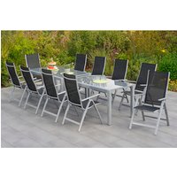 MERXX Gartenmöbelset »Carrara«, 11-tlg., klappbar, Aluminium/Textil – schwarz MERXX Gartenmöbelset »Carrara«, 11-tlg., klappbar, Aluminium/Textil – schwarz
