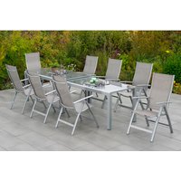 MERXX Gartenmöbelset »Carrara«, 9-tlg., klappbar, Aluminium/Textil – braun MERXX Gartenmöbelset »Carrara«, 9-tlg., klappbar, Aluminium/Textil – braun