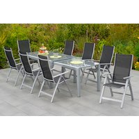 MERXX Gartenmöbelset »Carrara«, 9-tlg., klappbar, Aluminium/Textil – schwarz MERXX Gartenmöbelset »Carrara«, 9-tlg., klappbar, Aluminium/Textil – schwarz