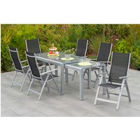 MERXX Gartenmöbelset »Carrara«, 7-tlg., klappbar, Aluminium/Textil – schwarz MERXX Gartenmöbelset »Carrara«, 7-tlg., klappbar, Aluminium/Textil – schwarz