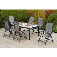 MERXX Gartenmöbelset »Trivero«, 7-tlg., klappbar, Aluminium/Textil – braun MERXX Gartenmöbelset »Trivero«, 7-tlg., klappbar, Aluminium/Textil – braun