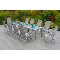 MERXX Gartenmöbelset »Taviano«, 12-tlg., klappbar/verlängerbar, Aluminium/Textil – braun MERXX Gartenmöbelset »Taviano«, 12-tlg., klappbar/verlängerbar, Aluminium/Textil – braun