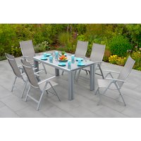 MERXX Gartenmöbelset »Taviano«, 8-tlg., klappbar/verlängerbar, Aluminium/Textil – braun MERXX Gartenmöbelset »Taviano«, 8-tlg., klappbar/verlängerbar, Aluminium/Textil – braun