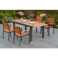 MERXX Gartenmöbelset »Santorin«, 5-tlg., stapelbar/ausziehbar, Aluminium/Akazie – braun Rabatt: 18 % MERXX Gartenmöbelset »Santorin«, 5-tlg., stapelbar/ausziehbar, Aluminium/Akazie – braun Rabatt: 18 %