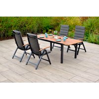 MERXX Gartenmöbelset »Astros«, 9-tlg., klappbar, Aluminium/Akazie – grau Rabatt: 18 % MERXX Gartenmöbelset »Astros«, 9-tlg., klappbar, Aluminium/Akazie – grau Rabatt: 18 %