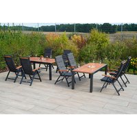 MERXX Gartenmöbelset »Tilos«, 18-tlg., klappbar/inkl. Auflagen, Aluminium/Akazie – grau MERXX Gartenmöbelset »Tilos«, 18-tlg., klappbar/inkl. Auflagen, Aluminium/Akazie – grau