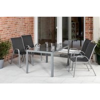 MERXX Gartenmöbelset »Sorrento«, 5-tlg., Aluminium/Textil/Sicherheitsglas – grau Rabatt: 18 % MERXX Gartenmöbelset »Sorrento«, 5-tlg., Aluminium/Textil/Sicherheitsglas – grau Rabatt: 18 %