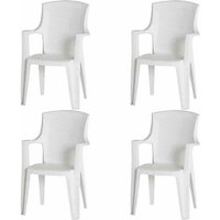 PROGARDEN Stapelsessel »Eden«, 4er-Set, Kunststoff – weiss PROGARDEN Stapelsessel »Eden«, 4er-Set, Kunststoff – weiss