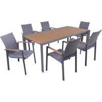 GARDEN PLEASURE Gartenmöbelset »SILEA«, 6 Sitzplätze, max. Belastung: 110 kg – grau GARDEN PLEASURE Gartenmöbelset »SILEA«, 6 Sitzplätze, max. Belastung: 110 kg – grau