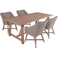 GARDEN PLEASURE Gartenmöbelset »OAKLAND«, 4 Sitzplätze, max. Belastung: 110 kg – braun GARDEN PLEASURE Gartenmöbelset »OAKLAND«, 4 Sitzplätze, max. Belastung: 110 kg – braun