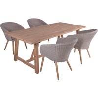 GARDEN PLEASURE Gartenmöbelset »OAKLAND«, 4 Sitzplätze, max. Belastung: 110 kg – braun GARDEN PLEASURE Gartenmöbelset »OAKLAND«, 4 Sitzplätze, max. Belastung: 110 kg – braun