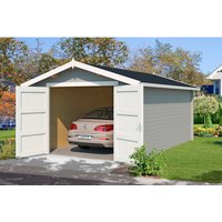 LASITA MAJA Blockbohlen-Garage »MAURITIUS«, BxT: 381 x 560 cm (Aufstellmaße), inkl. Doppeltor – grau Rabatt: 7 % – 21.34 qm LASITA MAJA Blockbohlen-Garage »MAURITIUS«, BxT: 381 x 560 cm (Aufstellmaße), inkl. Doppeltor – grau Rabatt: 7 % – 21.34 qm