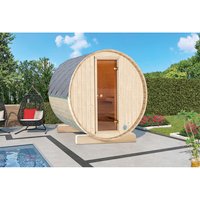 WOLFF FINNHAUS Fasssauna »130«, BxHxT: 205 x 213 x 130 cm, Fichtenholz – braun WOLFF FINNHAUS Fasssauna »130«, BxHxT: 205 x 213 x 130 cm, Fichtenholz – braun