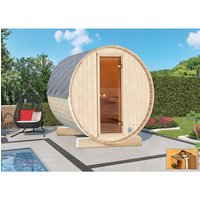 WOLFF FINNHAUS Fasssauna »130«, BxHxT: 205 x 213 x 130 cm, Fichtenholz – braun WOLFF FINNHAUS Fasssauna »130«, BxHxT: 205 x 213 x 130 cm, Fichtenholz – braun