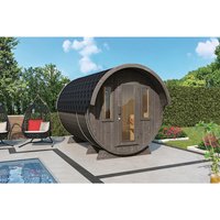 WOLFF FINNHAUS Fasssauna »de luxe«, BxHxT: 235 x 242 x 330 cm, Fichtenholz – braun WOLFF FINNHAUS Fasssauna »de luxe«, BxHxT: 235 x 242 x 330 cm, Fichtenholz – braun