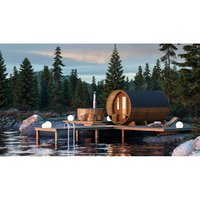 WOLFF FINNHAUS Fasssauna »de luxe«, BxHxT: 235 x 242 x 400 cm, Fichtenholz – braun WOLFF FINNHAUS Fasssauna »de luxe«, BxHxT: 235 x 242 x 400 cm, Fichtenholz – braun