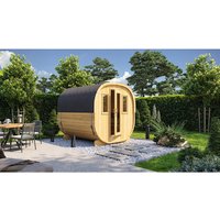 WOLFF FINNHAUS Fasssauna »Cube 230«, BxHxT: 210 x 216 x 230 cm, Fichtenholz – braun WOLFF FINNHAUS Fasssauna »Cube 230«, BxHxT: 210 x 216 x 230 cm, Fichtenholz – braun