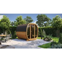 WOLFF FINNHAUS Fasssauna »Cube 230«, BxHxT: 210 x 216 x 230 cm, Thermokieferholz – braun WOLFF FINNHAUS Fasssauna »Cube 230«, BxHxT: 210 x 216 x 230 cm, Thermokieferholz – braun