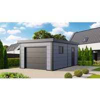 WOLFF FINNHAUS Garage »Eleganto«, BxT: 568 x 388 cm (Außenmaß), Elementsystem – grau Rabatt: 8 % – 22.04 qm WOLFF FINNHAUS Garage »Eleganto«, BxT: 568 x 388 cm (Außenmaß), Elementsystem – grau Rabatt: 8 % – 22.04 qm