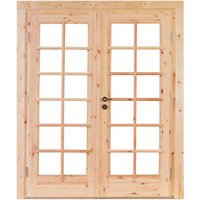 WOLFF FINNHAUS Doppeltür »Lars XL «, Leimholz, naturbelassen, für Gartenhäuser - braun |  Fichte WOLFF FINNHAUS Doppeltür »Lars XL «, Leimholz, naturbelassen, für Gartenhäuser - braun |  Fichte
