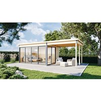 WOLFF FINNHAUS Gartenhaus »Studio 44-D«, Holz, BxT: 746 x 368 cm (Außenmaße inkl. Dachüberstand) – braun WOLFF FINNHAUS Gartenhaus »Studio 44-D«, Holz, BxT: 746 x 368 cm (Außenmaße inkl. Dachüberstand) – braun