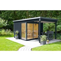 WOLFF FINNHAUS Gartenhaus »Studio 44-B«, Holz, BxT: 552 x 352 cm (Außenmaße inkl. Dachüberstand) – grau WOLFF FINNHAUS Gartenhaus »Studio 44-B«, Holz, BxT: 552 x 352 cm (Außenmaße inkl. Dachüberstand) – grau