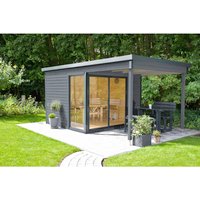 WOLFF FINNHAUS Gartenhaus »Studio 44-B«, Holz, BxT: 552 x 352 cm (Außenmaße inkl. Dachüberstand) – grau WOLFF FINNHAUS Gartenhaus »Studio 44-B«, Holz, BxT: 552 x 352 cm (Außenmaße inkl. Dachüberstand) – grau