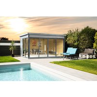 WOLFF FINNHAUS Gartenhaus »Studio 44-D in Hellg«, Holz, BxT: 446 x 368 cm (Außenmaße) – grau WOLFF FINNHAUS Gartenhaus »Studio 44-D in Hellg«, Holz, BxT: 446 x 368 cm (Außenmaße) – grau