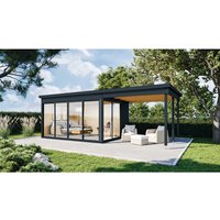 WOLFF FINNHAUS Gartenhaus »Studio 44-D«, Holz, BxT: 746 x 368 cm (Außenmaße) – grau WOLFF FINNHAUS Gartenhaus »Studio 44-D«, Holz, BxT: 746 x 368 cm (Außenmaße) – grau