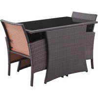 SIT Sitzgruppe »GARTEN«, Polyethylen (PE)/Metall/gehärtetes Glas, braun/schwarz