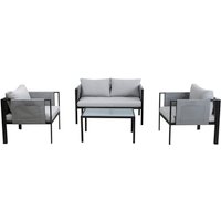 Möbilia Sitzgruppe, 6 Sitzplätze, Gestell: Stahl, grau/schwarz Möbilia Sitzgruppe, 6 Sitzplätze, Gestell: Stahl, grau/schwarz