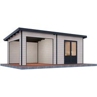 WOLFF FINNHAUS Gartenhaus »Tona 6030 28«, BxHxT: 654 x 252 x 340 cm, 18,2 m², hellgrau WOLFF FINNHAUS Gartenhaus »Tona 6030 28«, BxHxT: 654 x 252 x 340 cm, 18,2 m², hellgrau