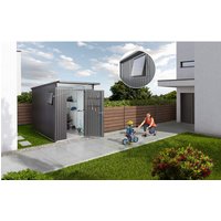 BIOHORT Gerätehaus »AvantGarde«, Stahl, BxHxT: 260 x 222 x 380 cm (Außenmaße) – grau BIOHORT Gerätehaus »AvantGarde«, Stahl, BxHxT: 260 x 222 x 380 cm (Außenmaße) – grau