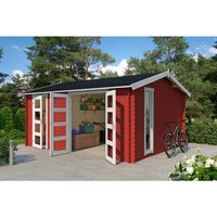 LASITA MAJA Gartenhaus »Carroz«, BxHxT:  496 x 250,8 x 403,4 cm (AuĂenmaĂe inkl. DachĂŒberstand),  Holz - rot |  Fichte  |  15,96 m² LASITA MAJA Gartenhaus »Carroz«, BxHxT:  496 x 250,8 x 403,4 cm (AuĂenmaĂe inkl. DachĂŒberstand),  Holz - rot |  Fichte  |  15,96 m²