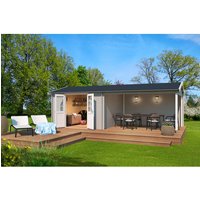 LASITA MAJA Ferienhaus »Amarillo«, BxHxT: 390 x 250,8 x 388,5 cm (Außenmaße inkl. Dachüberstand), Holz – grau | Fichte | 22,85 m² LASITA MAJA Ferienhaus »Amarillo«, BxHxT: 390 x 250,8 x 388,5 cm (Außenmaße inkl. Dachüberstand), Holz – grau | Fichte | 22,85 m²