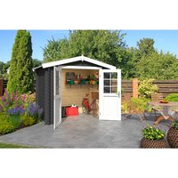 LASITA MAJA Gartenhaus »Ingo«, BxHxT: 262,1 x 222,3 x 195 cm (Außenmaße inkl. Dachüberstand), Holz – grau LASITA MAJA Gartenhaus »Ingo«, BxHxT: 262,1 x 222,3 x 195 cm (Außenmaße inkl. Dachüberstand), Holz – grau