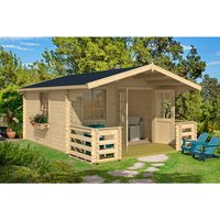 LASITA MAJA Ferienhaus »Luna«, BxHxT: 403,8 x 245,1 x 530 cm (Außenmaße inkl. Dachüberstand), Holz – beige | Fichte | 12,56 m² LASITA MAJA Ferienhaus »Luna«, BxHxT: 403,8 x 245,1 x 530 cm (Außenmaße inkl. Dachüberstand), Holz – beige | Fichte | 12,56 m²