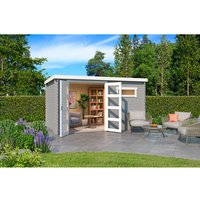 LASITA MAJA Ferienhaus »Augusta«, BxHxT: 400 x 216,6 x 230 cm (Außenmaße inkl. Dachüberstand), Holz – grau | Fichte | 8,4 m² LASITA MAJA Ferienhaus »Augusta«, BxHxT: 400 x 216,6 x 230 cm (Außenmaße inkl. Dachüberstand), Holz – grau | Fichte | 8,4 m²