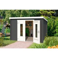 LASITA MAJA Gartenhaus »Sacramento«, BxHxT: 312 x 210,9 x 319 cm (Außenmaße inkl. Dachüberstand), Holz – grau LASITA MAJA Gartenhaus »Sacramento«, BxHxT: 312 x 210,9 x 319 cm (Außenmaße inkl. Dachüberstand), Holz – grau