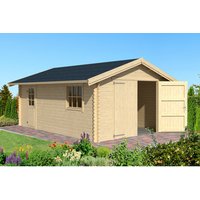 LASITA MAJA Ferienhaus »Yarik«, BxHxT: 473,7 x 273,6 x 583 cm (Außenmaße inkl. Dachüberstand), Holz – beige | Fichte | 19,79 m² LASITA MAJA Ferienhaus »Yarik«, BxHxT: 473,7 x 273,6 x 583 cm (Außenmaße inkl. Dachüberstand), Holz – beige | Fichte | 19,79 m²