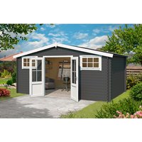 LASITA MAJA Gartenhaus »Washington«, BxHxT:  518,6 x 245,1 x 396 cm (AuĂenmaĂe inkl. DachĂŒberstand),  Holz - grau |  Fichte  |  17,57 m² LASITA MAJA Gartenhaus »Washington«, BxHxT:  518,6 x 245,1 x 396 cm (AuĂenmaĂe inkl. DachĂŒberstand),  Holz - grau |  Fichte  |  17,57 m²