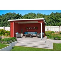 LASITA MAJA Gartenhaus »Columbus«, BxHxT: 462 x 245,1 x cm (Außenmaße inkl. Dachüberstand), Holz – rot LASITA MAJA Gartenhaus »Columbus«, BxHxT: 462 x 245,1 x cm (Außenmaße inkl. Dachüberstand), Holz – rot