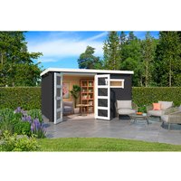 LASITA MAJA Ferienhaus »Augusta«, BxHxT: 400 x 216,6 x 230 cm (Außenmaße inkl. Dachüberstand), Holz – grau | Fichte | 8,4 m² LASITA MAJA Ferienhaus »Augusta«, BxHxT: 400 x 216,6 x 230 cm (Außenmaße inkl. Dachüberstand), Holz – grau | Fichte | 8,4 m²