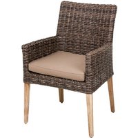 GARDEN PLEASURE Armstuhl »Norvell«, BxTxH: 60 x 64 x 89 cm, Aluminium/ Akazienholz/ Kunststoffgeflecht – braun GARDEN PLEASURE Armstuhl »Norvell«, BxTxH: 60 x 64 x 89 cm, Aluminium/ Akazienholz/ Kunststoffgeflecht – braun