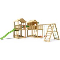 JUNGLE GYM Spielturm, Holz/HDPE Polyethylen, für Kinder ab 3 Jahre bis 10 Jahre – gruen JUNGLE GYM Spielturm, Holz/HDPE Polyethylen, für Kinder ab 3 Jahre bis 10 Jahre – gruen