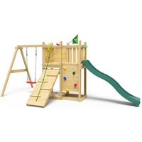 JUNGLE GYM Spielturm, Holz/HDPE Polyethylen, für Kinder ab 3 Jahre bis 10 Jahre – gruen JUNGLE GYM Spielturm, Holz/HDPE Polyethylen, für Kinder ab 3 Jahre bis 10 Jahre – gruen